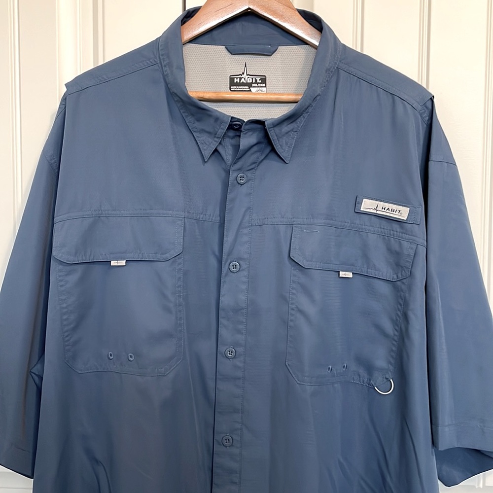 HABIT Men’s Short Sleeve River Guide Fishing Shirt - UPF 40+ UV Protection, 3XL